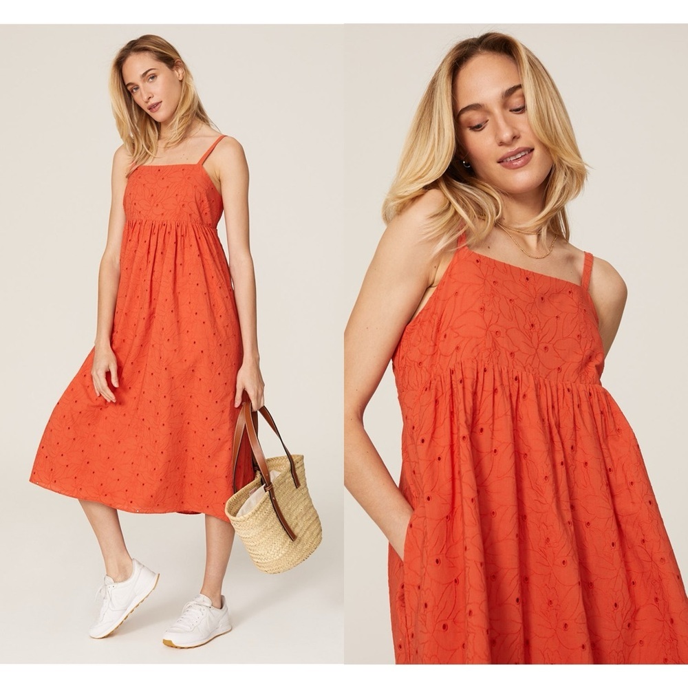 Madewell Eyelet Summertime Cami Midi Dress Size M